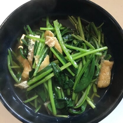 初めて壬生菜を買ったのでどう調理して良いかと、レシピ検索致しました。
家族の好きな油揚げとの組み合わせでした！